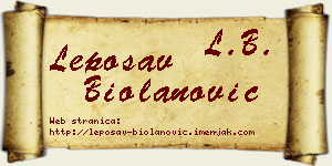 Leposav Biolanović vizit kartica